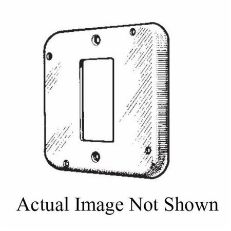 MULBERRY Electrical Box Cover, Square, Steel, GFCI Receptacle, Raised 11532